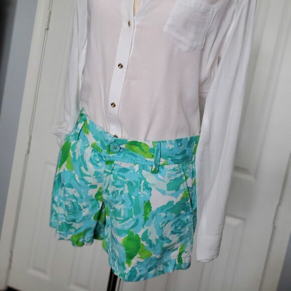 NWT Lilly Pulitzer Poolside Blue First Impression Callahan Short Sz 4 - Picture 9 of 13